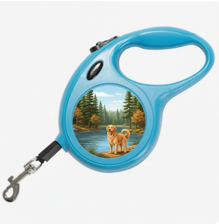 Personalised Retractable Dog Lead 5m - Custom Photo & Name, Dual Print