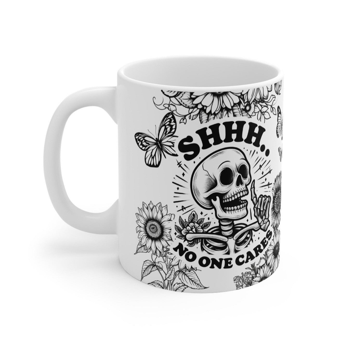 Funny Skeleton Mug - Gothic Halloween Coffee Mug, Dishwasher Safe Ceramic