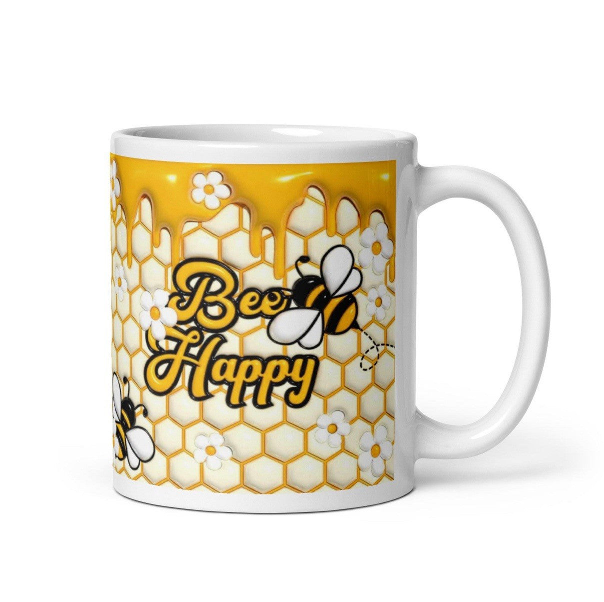 Mug Bee Coffee Ceramic Gift Cup Kind Happy Honey Tea Bees Mug, Large BEE Cute