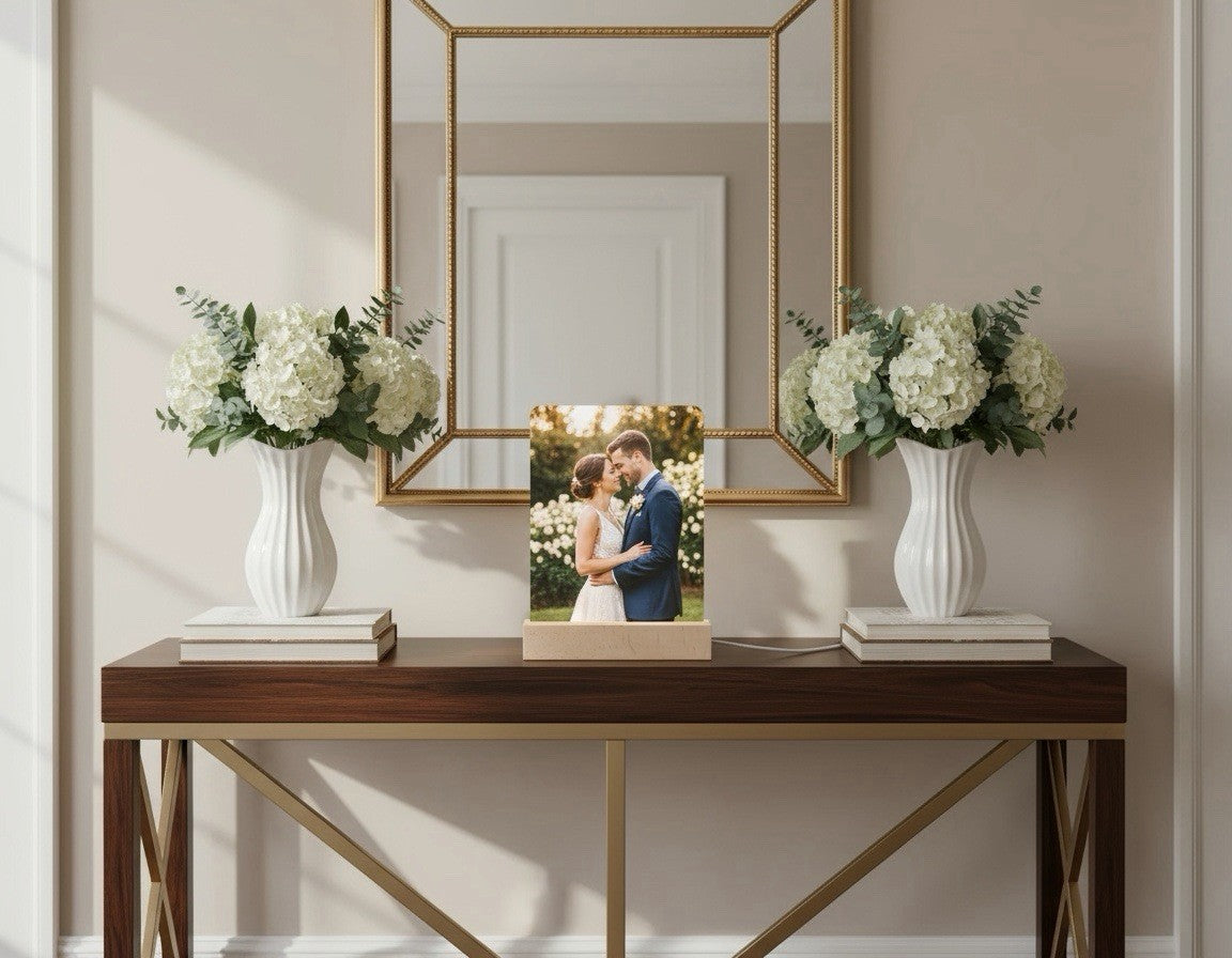 Personalised LED Acrylic Photo Frame 14x21.5cm USB Powered Custom Gift