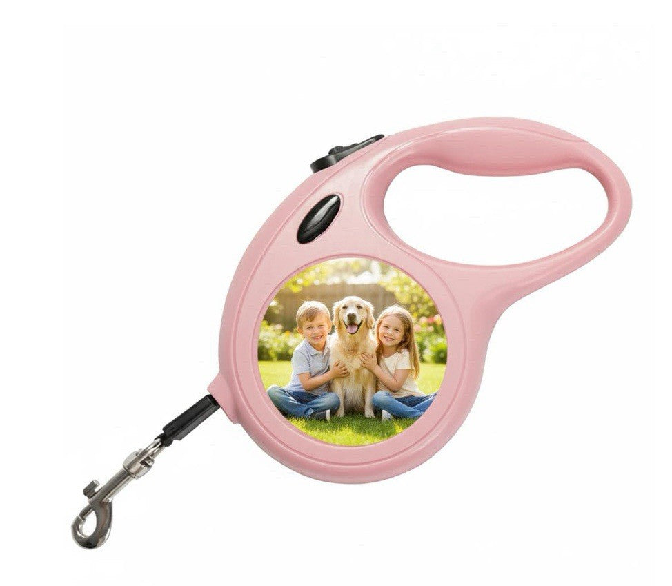 Personalised Retractable Dog Lead 5m - Custom Photo & Name, Dual Print