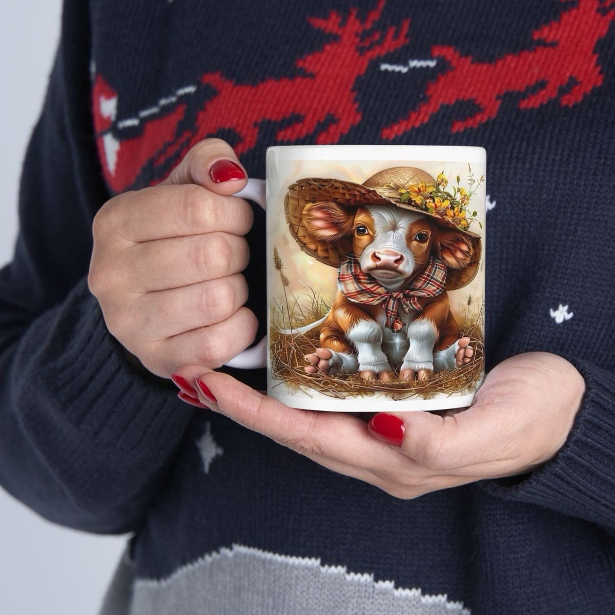 Highland Cow Mug - Scottish Farm Animal Gift for Cow Lovers - 11oz Ceramic