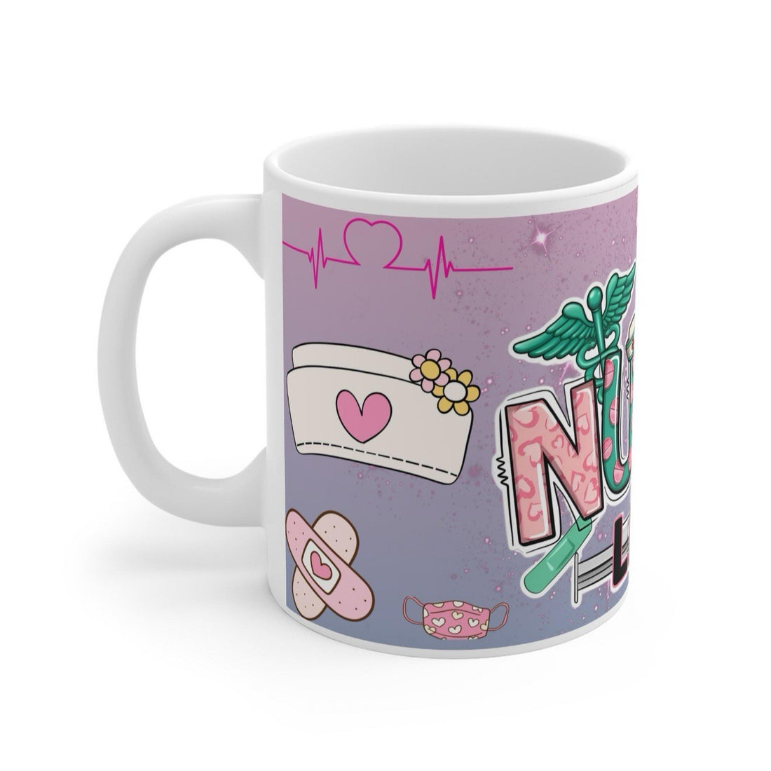 Nurse Life 11oz Pink Ceramic Mug - Gift for Nurses & Nursing Students, UK