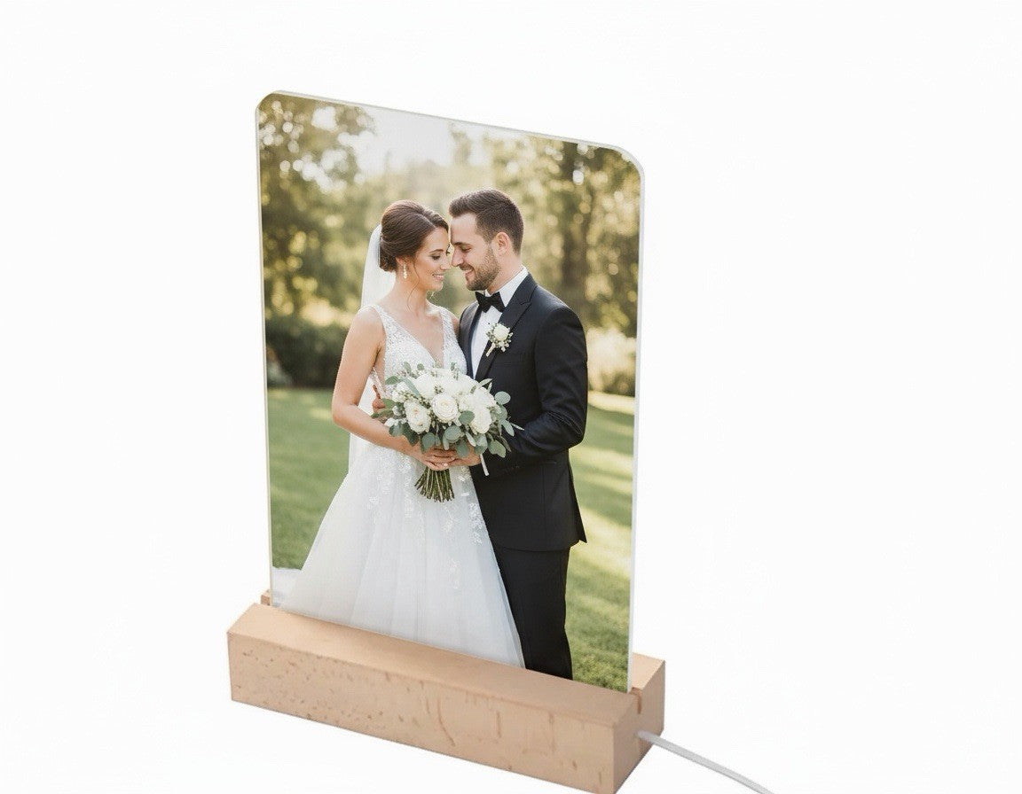 Personalised LED Acrylic Photo Frame 14x21.5cm USB Powered Custom Gift