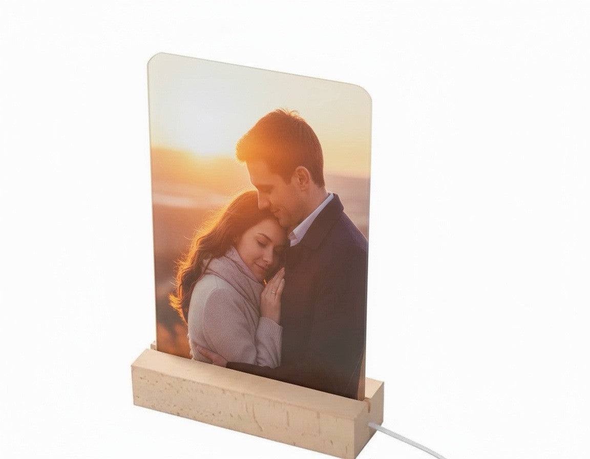 Personalised LED Acrylic Photo Frame 14x21.5cm USB Powered Custom Gift