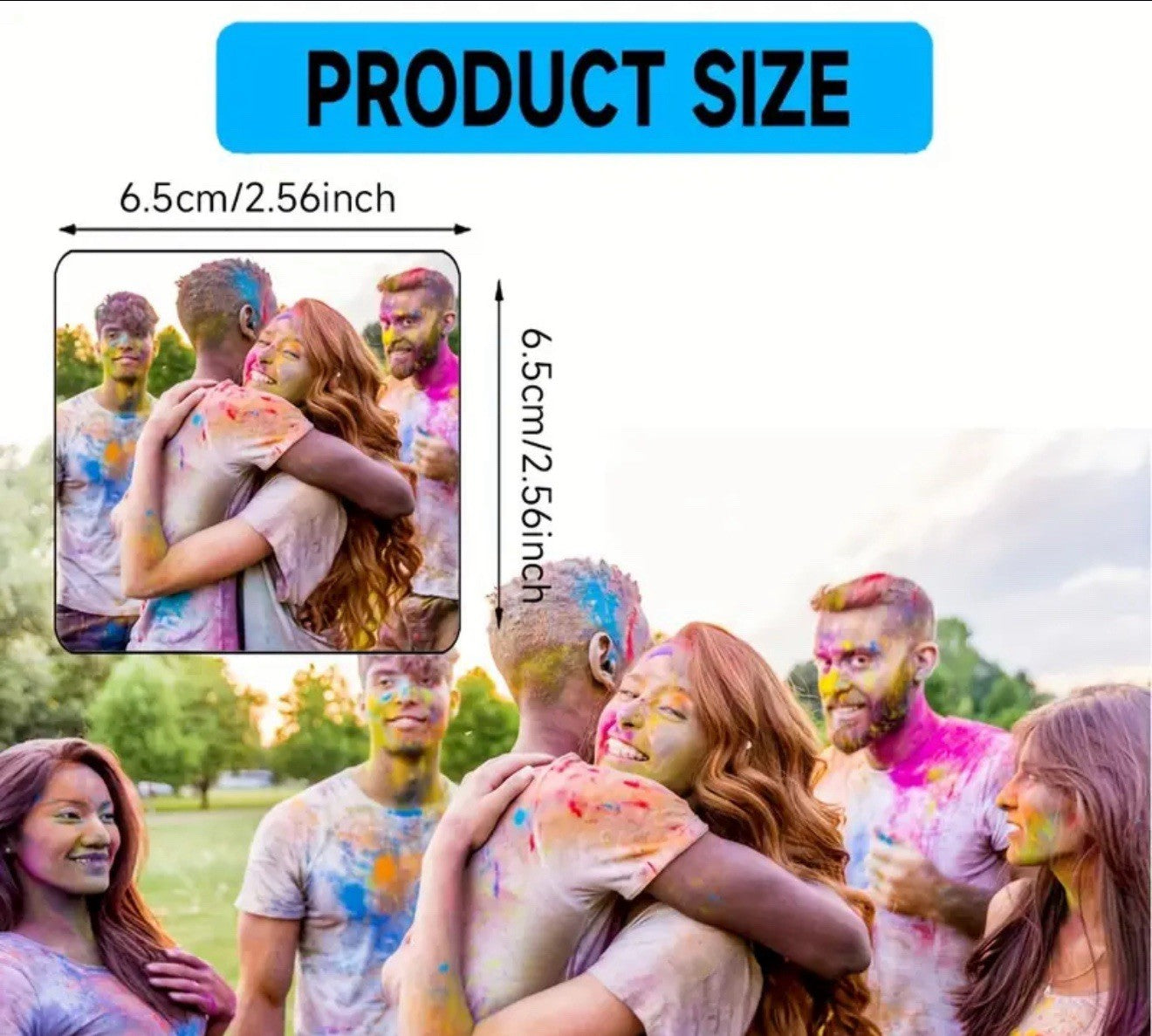 Personalised Photo Fridge Magnet 6.5cm Square - UK Made, Custom Gift Glossy