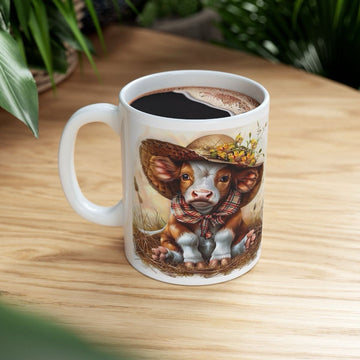 Highland Cow Mug - Scottish Farm Animal Gift for Cow Lovers - 11oz Ceramic