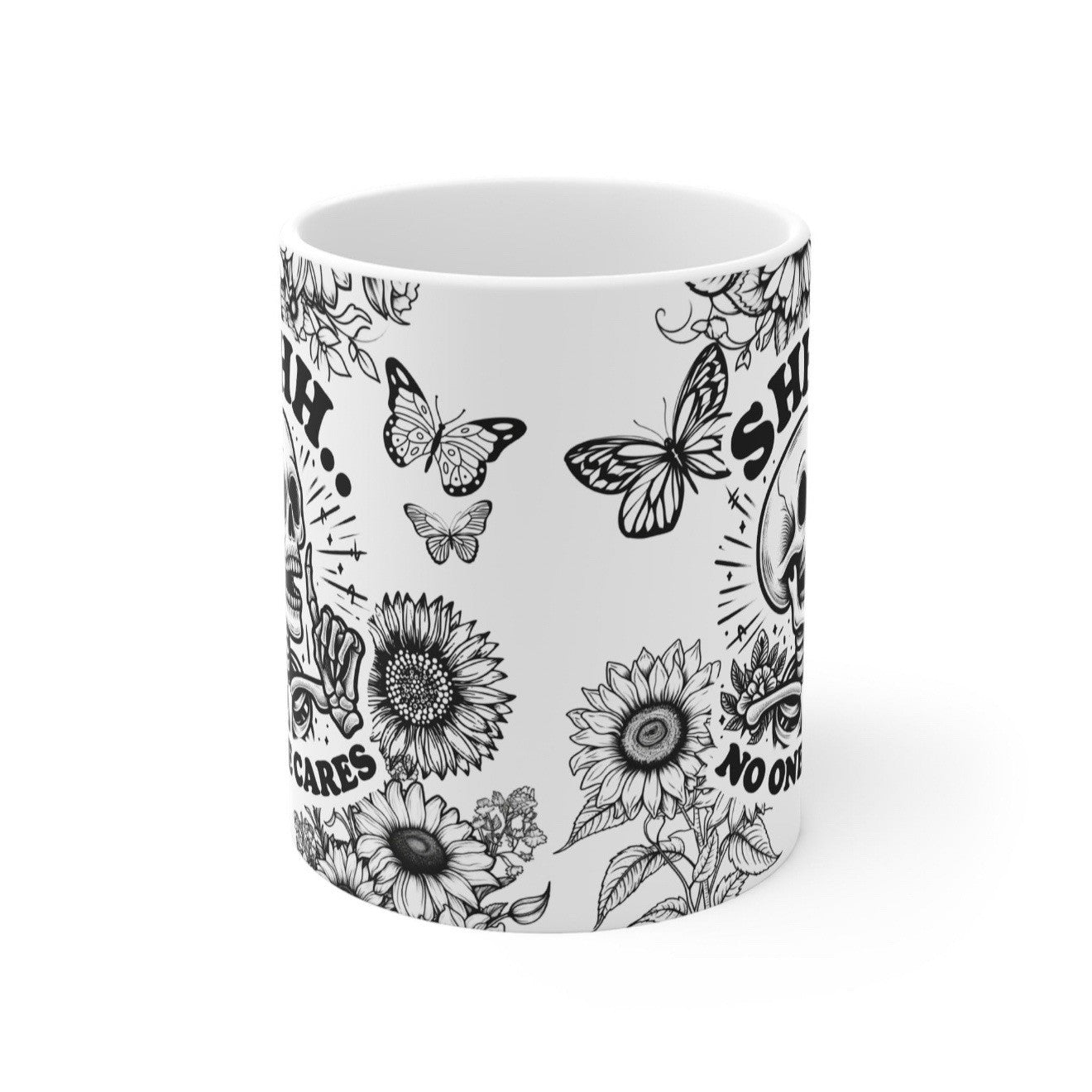 Funny Skeleton Mug - Gothic Halloween Coffee Mug, Dishwasher Safe Ceramic