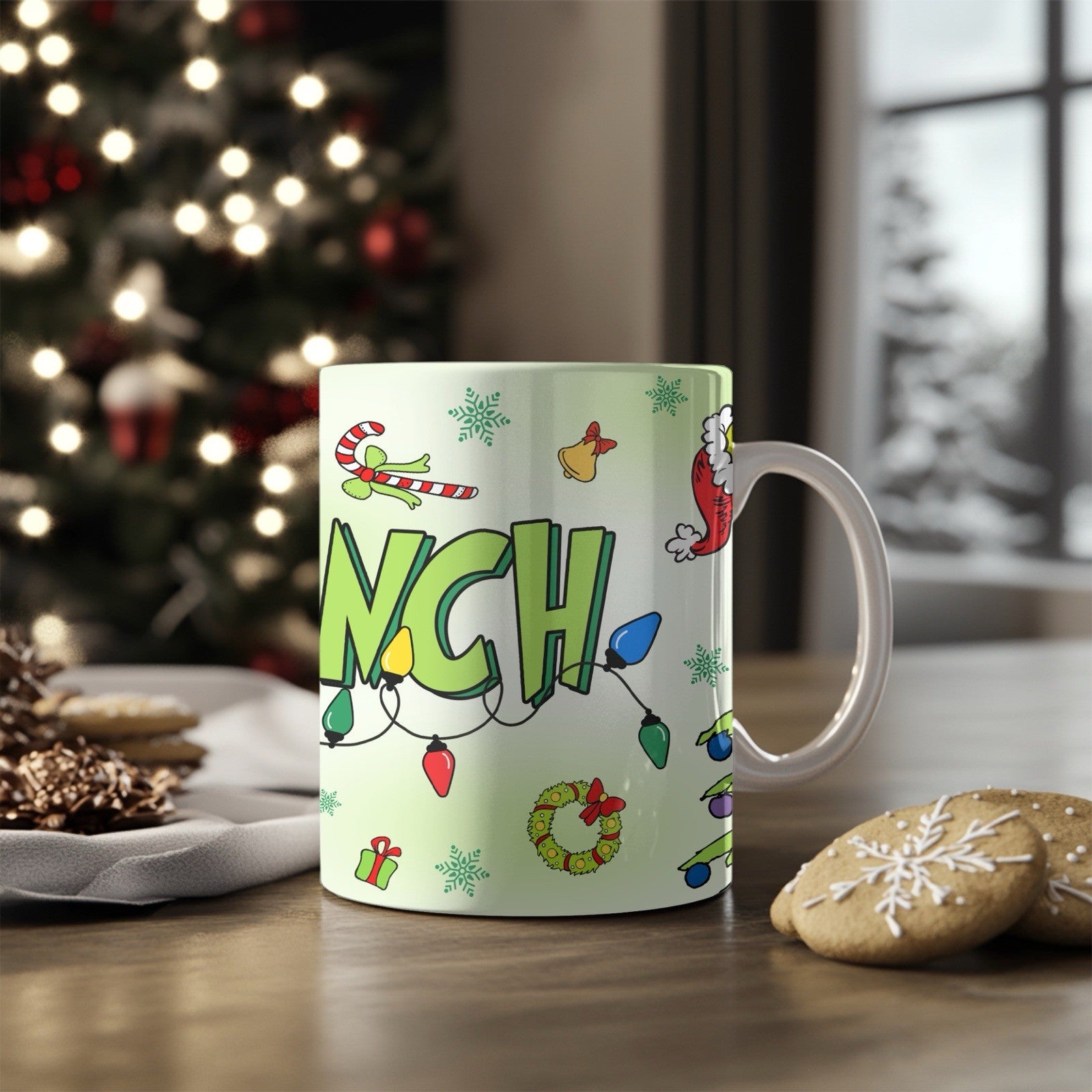 Grinch Christmas Mug 11oz Ceramic - Festive Holiday Gift, Secret Santa
