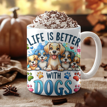 Dog Lover Mug 11oz Ceramic Coffee Cup - Gift for Dog Owners Birthday Gift