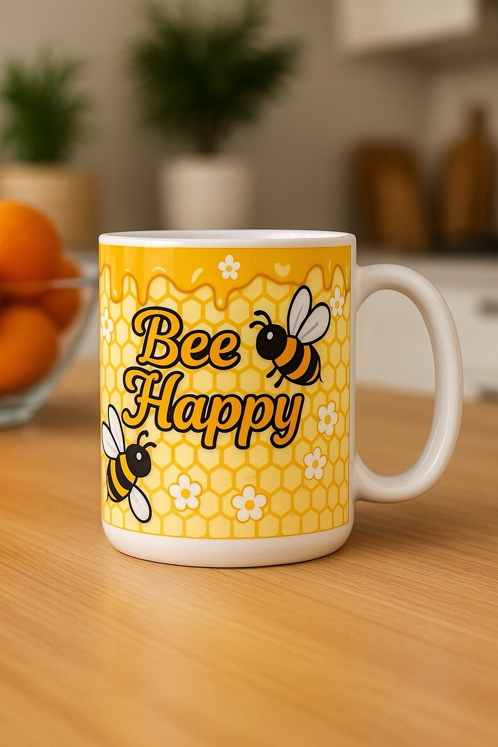 Mug Bee Coffee Ceramic Gift Cup Kind Happy Honey Tea Bees Mug, Large BEE Cute