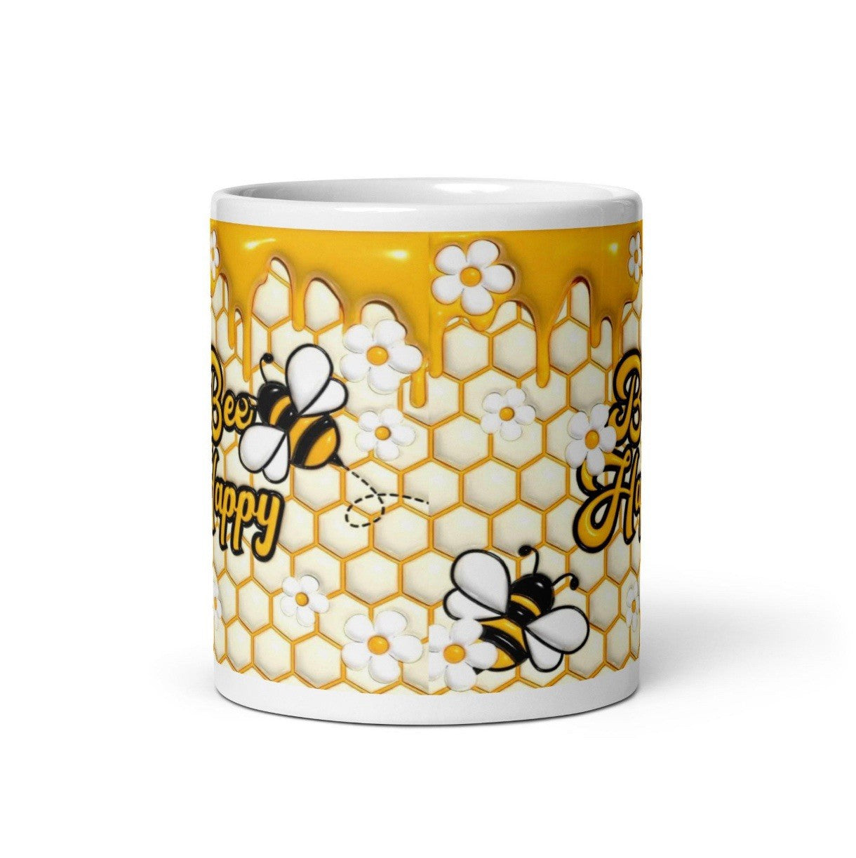 Mug Bee Coffee Ceramic Gift Cup Kind Happy Honey Tea Bees Mug, Large BEE Cute
