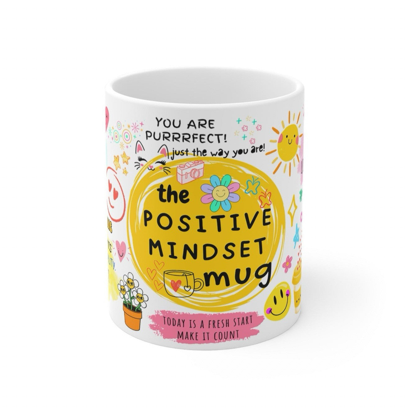 Positive Mindset Mug Inspirational Quote Coffee Mug 11oz Dishwasher Safe
