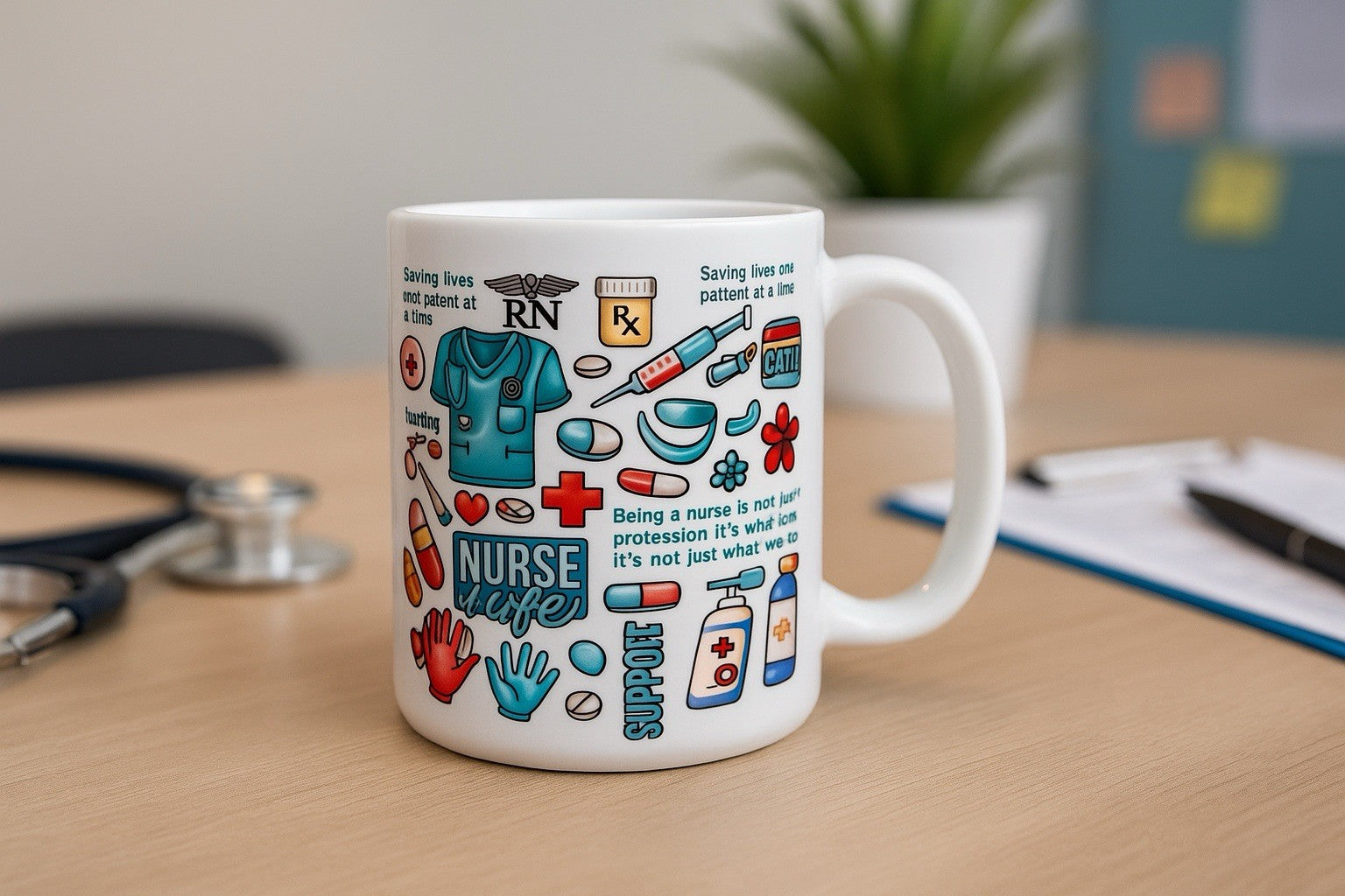 Nurse Mug NHS Thank You Gift for RN or Medical Staff - Ceramic Coffee Cup