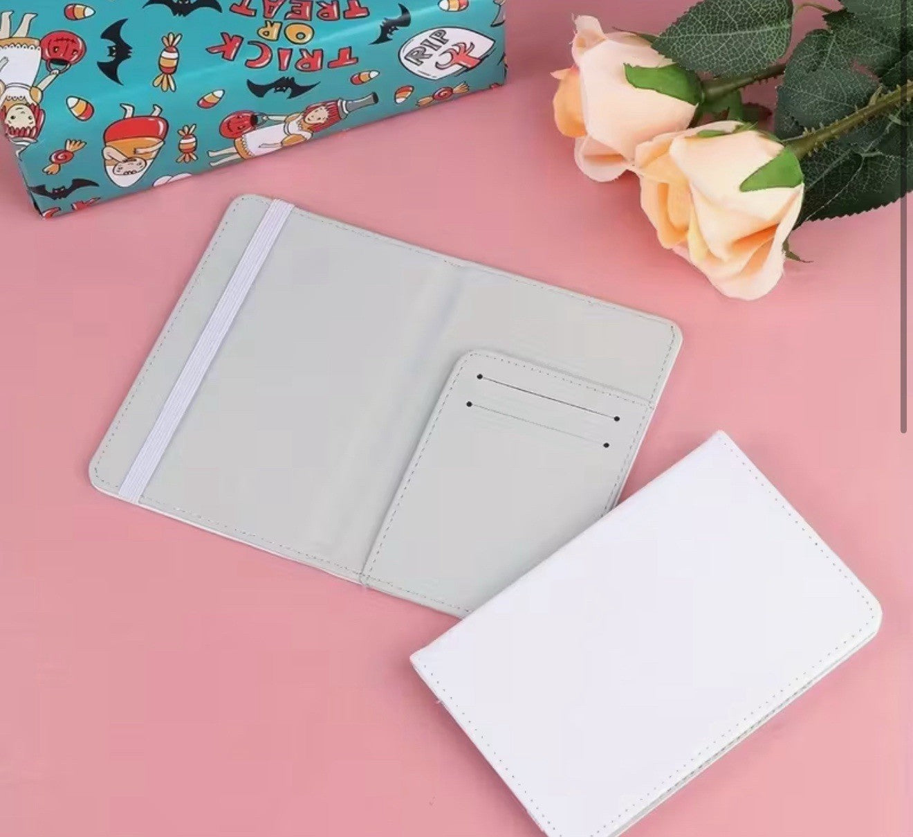 Baby Boy's First Passport Holder - Personalised Faux Leather Cover, White