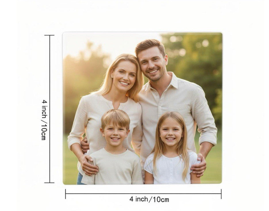 Personalised Ceramic Coaster 10cm Photo & Text Gift UK Cork Backed Glossy