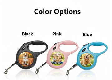 Personalised Retractable Dog Lead 5m - Custom Photo & Name, Dual Print