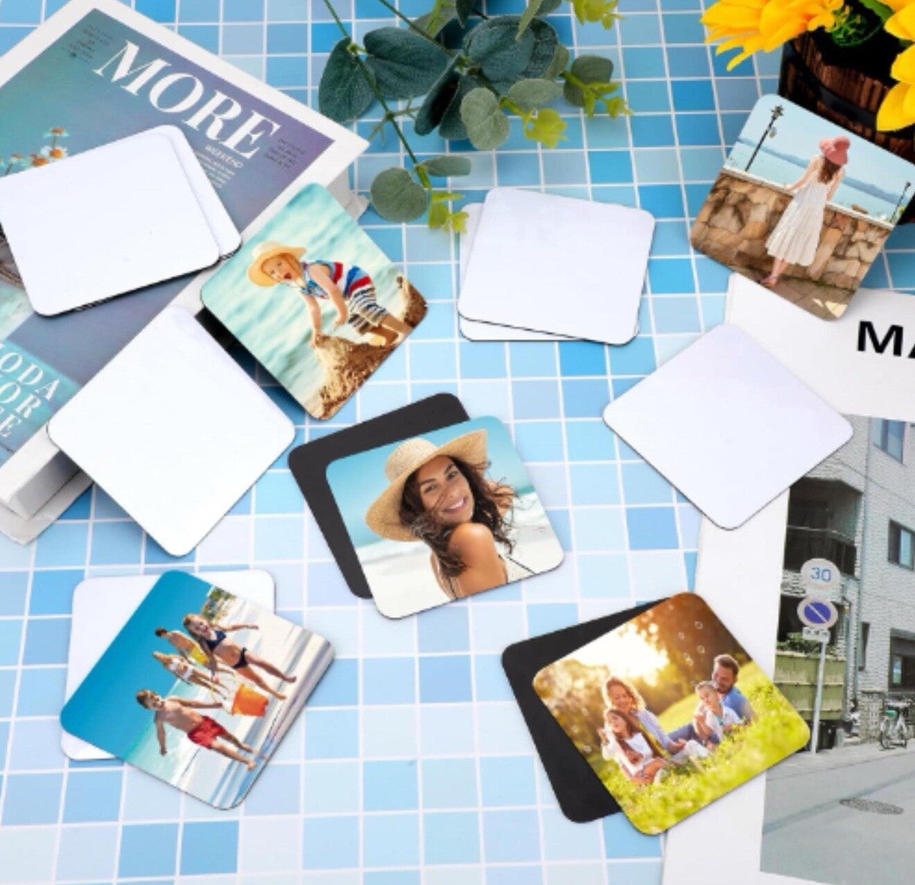 Personalised Photo Fridge Magnet 6.5cm Square - UK Made, Custom Gift Glossy