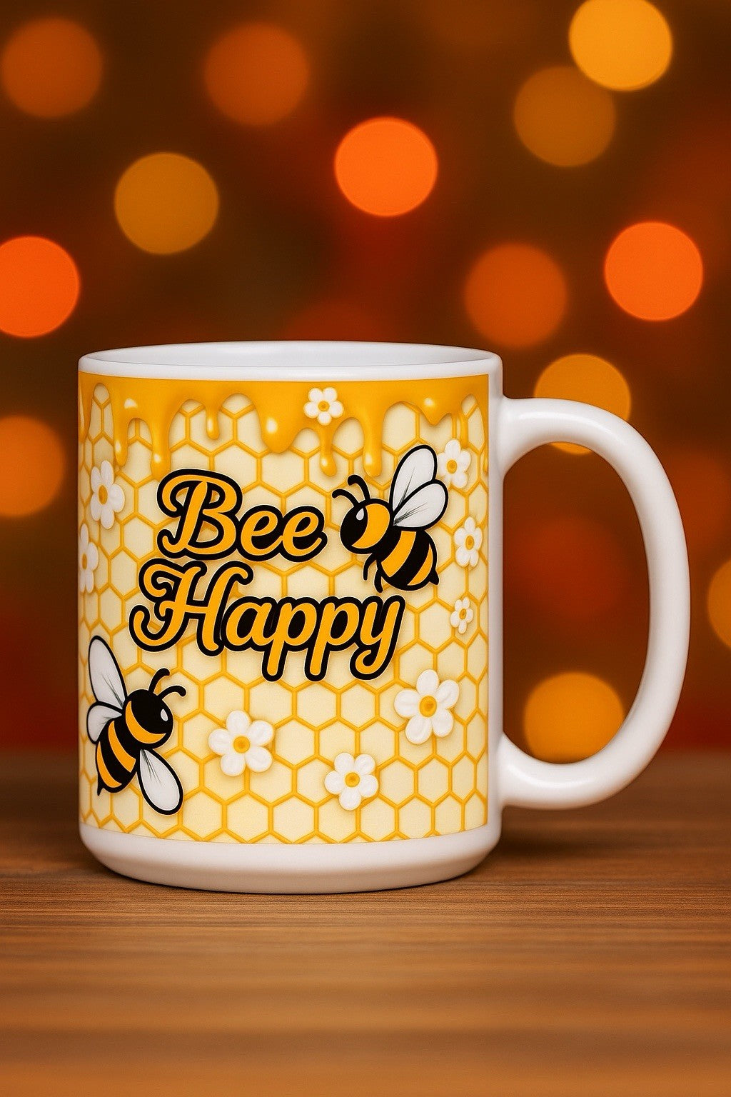 Mug Bee Coffee Ceramic Gift Cup Kind Happy Honey Tea Bees Mug, Large BEE Cute