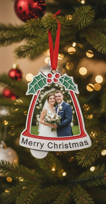 Personalised Christmas Bell Tree Ornament Custom Photo Xmas Decoration