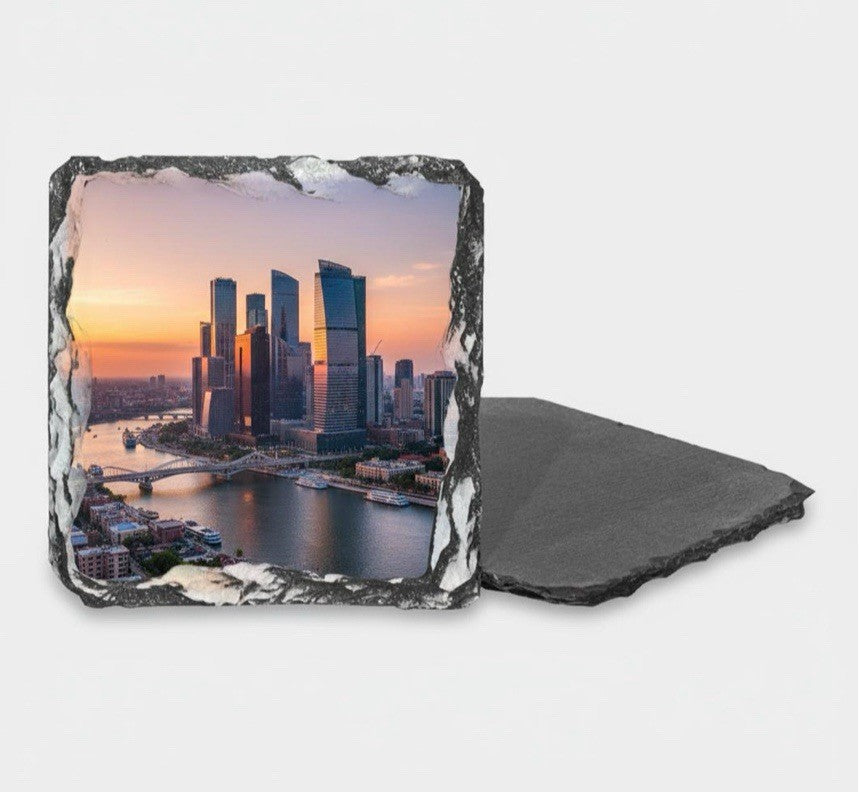 Personalised Slate Coaster 9cm Square | Photo & Text Gift, Handmade Stone