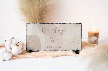 Personalised Heart Photo Slate 10x20cm Landscape Gift Frame for Occasions