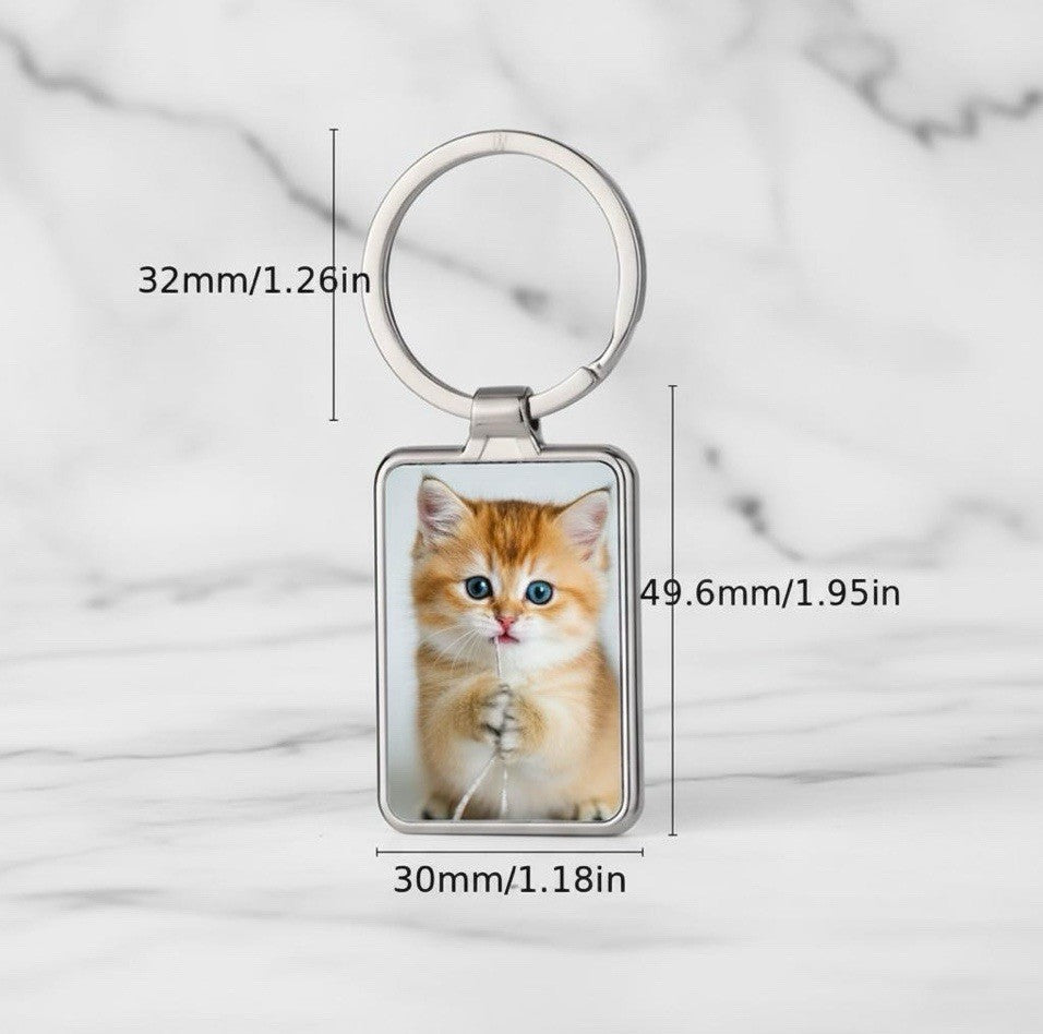 Personalised Photo Keyring - Custom Keyring with Any Picture Gift, Silver