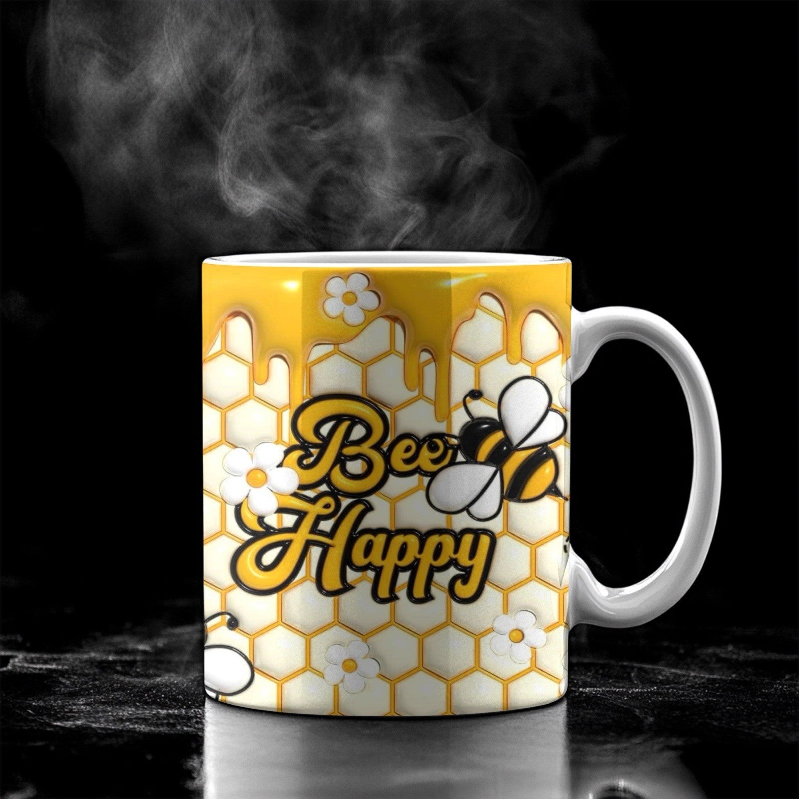 Mug Bee Coffee Ceramic Gift Cup Kind Happy Honey Tea Bees Mug, Large BEE Cute