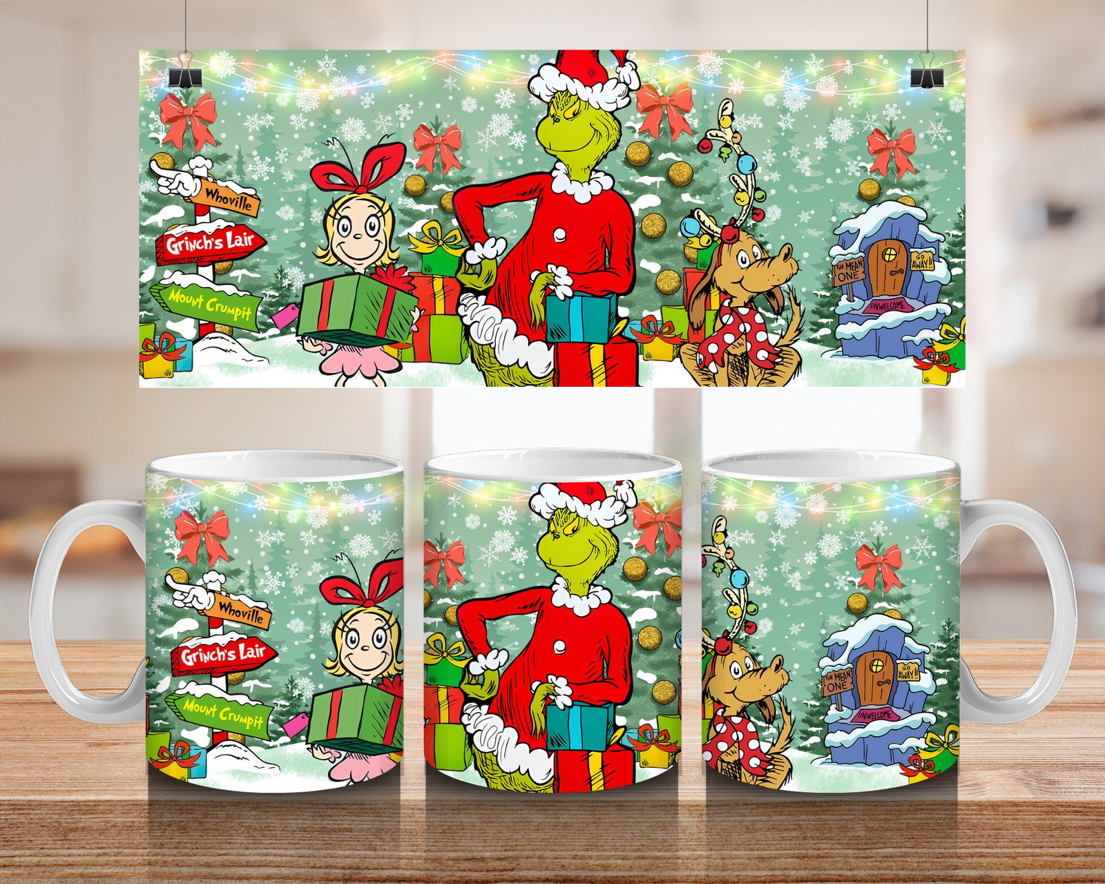 Grinch Christmas Mug - Ceramic Gift for Fans, Seuss Style Grinch Cup Gift