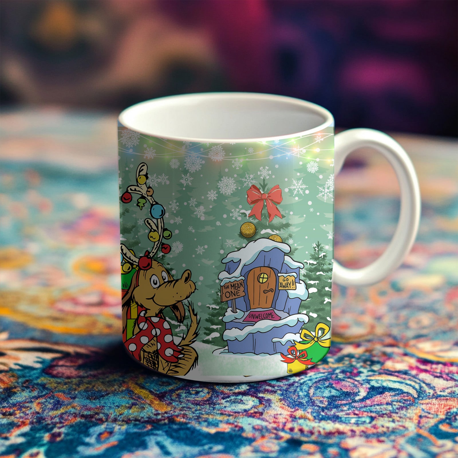 Grinch Christmas Mug - Ceramic Gift for Fans, Seuss Style Grinch Cup Gift