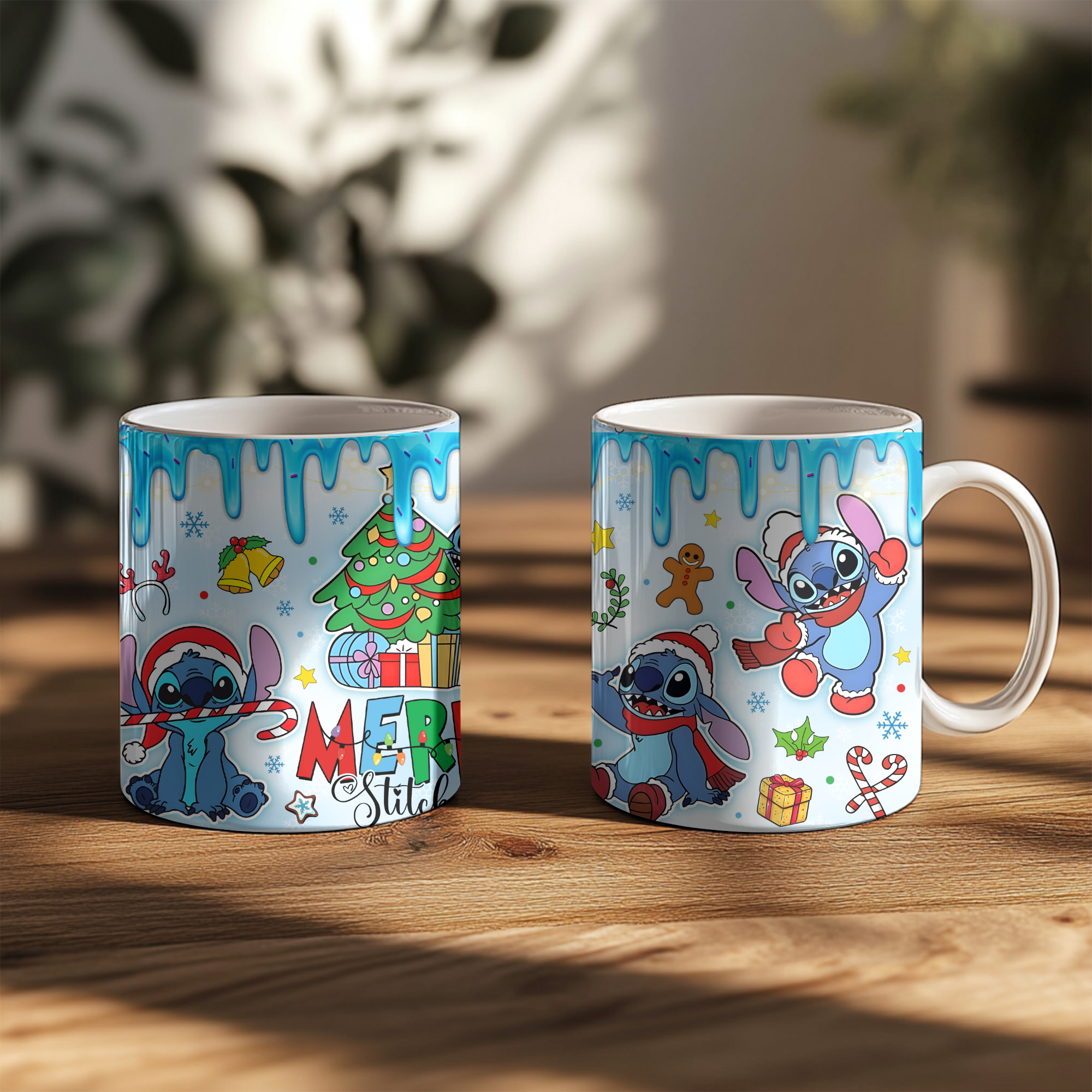 Blue Alien Christmas Coffee Mug