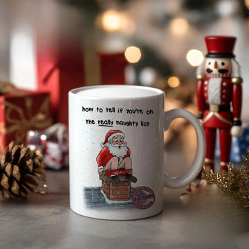 Naughty List Mug Funny Adult Christmas Design Santa Humour 11oz Mug