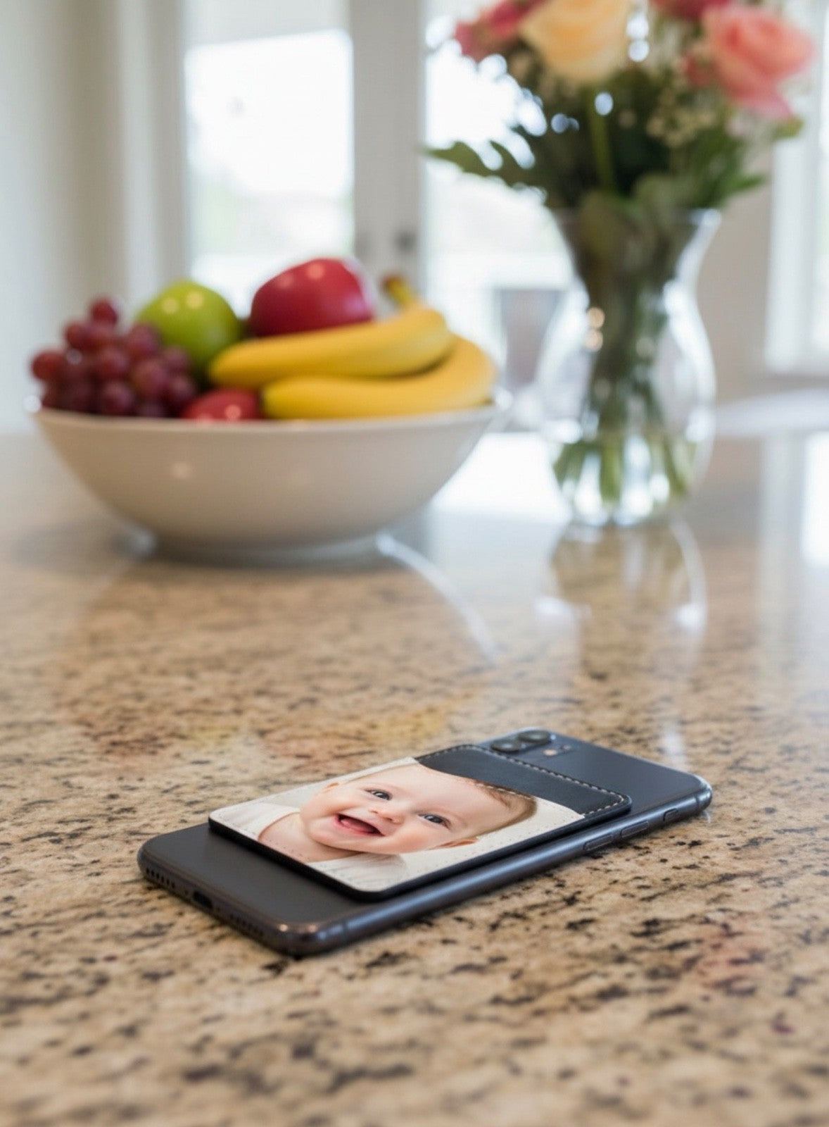 Personalised Photo Phone Card Holder - Adhesive Back Slim Wallet, 2-3 Cards