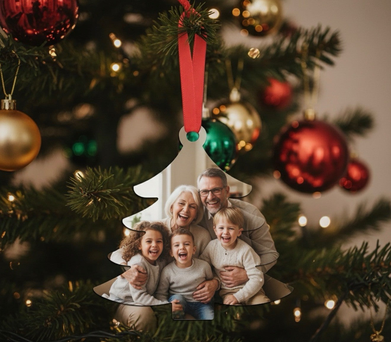 Personalised Aluminium Photo Christmas Ornament - Bauble Keepsake Gift