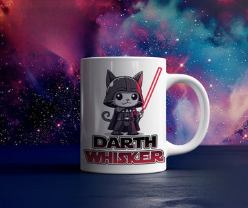 Darth Whisker Cat Mug Wrap - Funny Darth Vader Style Mug Cover for 11oz