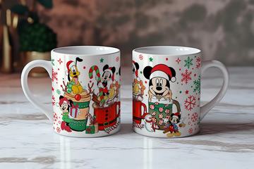 Christmas Mickey Mouse Ceramic Coffee Mug Microwave Safe Dishwasher Safe