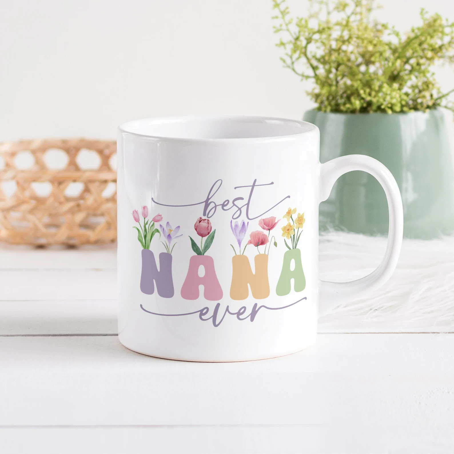 Best Nana Ever Mug - White Ceramic Mug, Microwave & Dishwasher Safe Gift