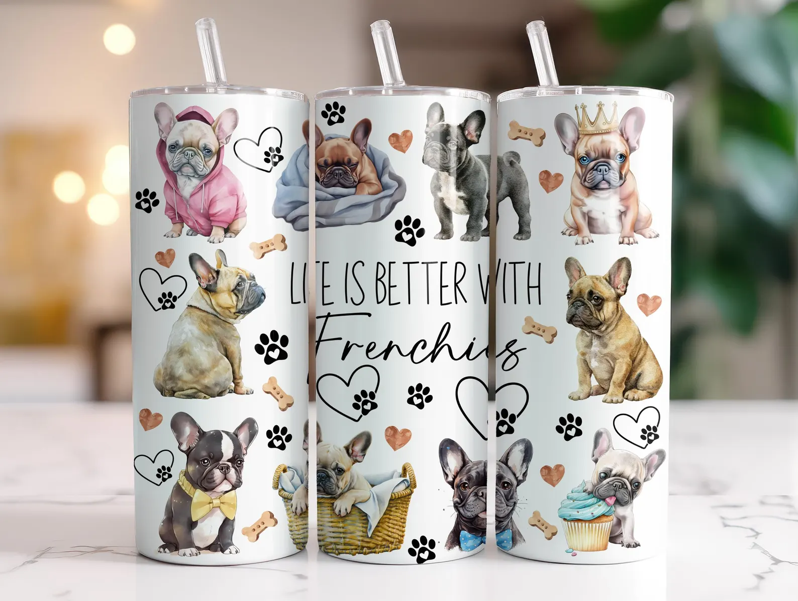 French Bulldog Travel Mug – Insulated Stainless Steel Hot & Cold Cup Durable