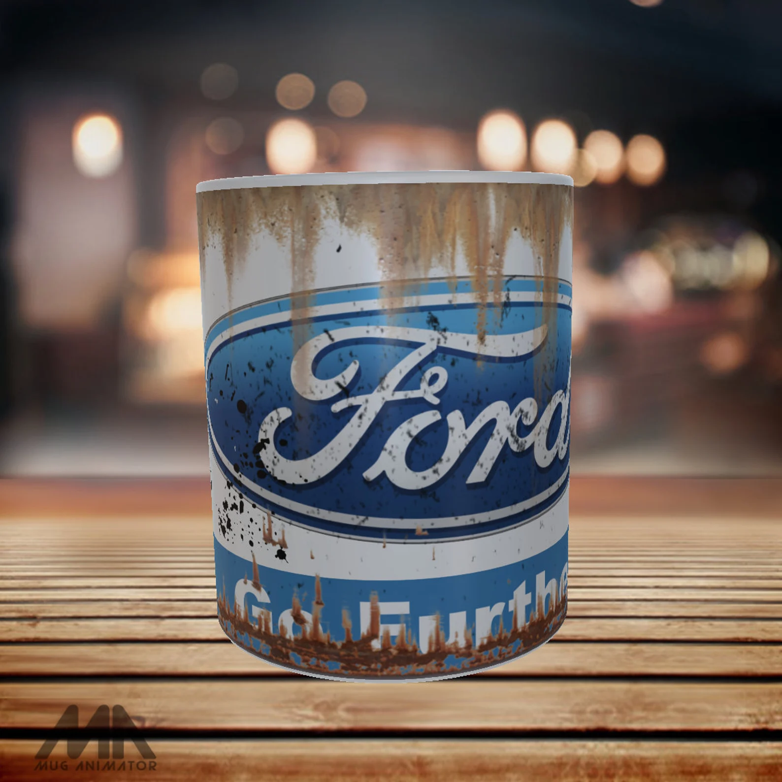 Ford Rusty Mug Ceramic Coffee Cup,  Gift for Car Lovers Collectible