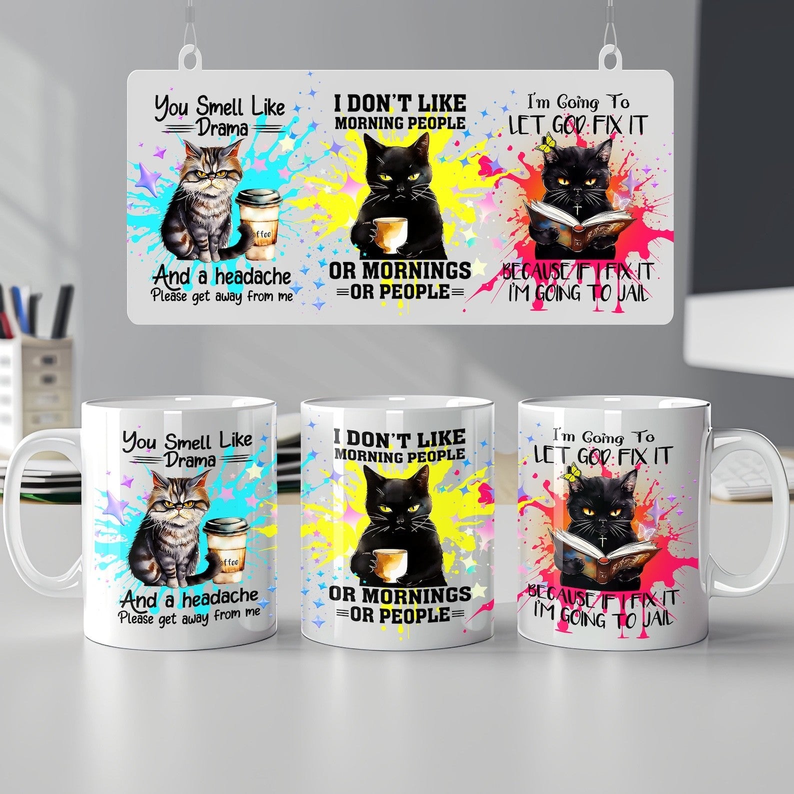 Sarcastic Cat Mug - Funny Quote Mug for Cat Lovers, Hilarious Quotes Gift