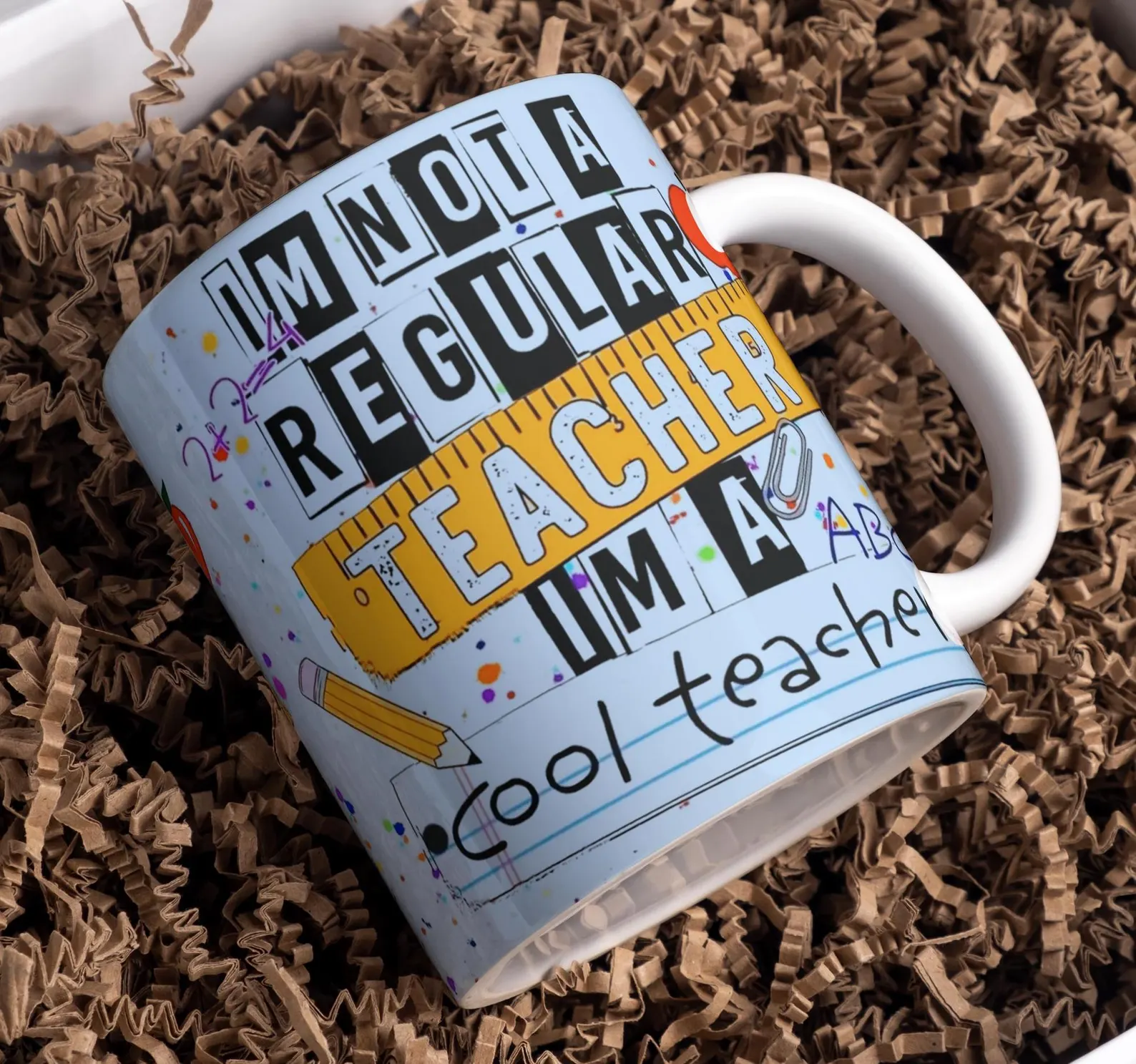 Teacher Mug Ceramic Coffee Cup Gift UK Made Microwave Safe Dishwasher Safe