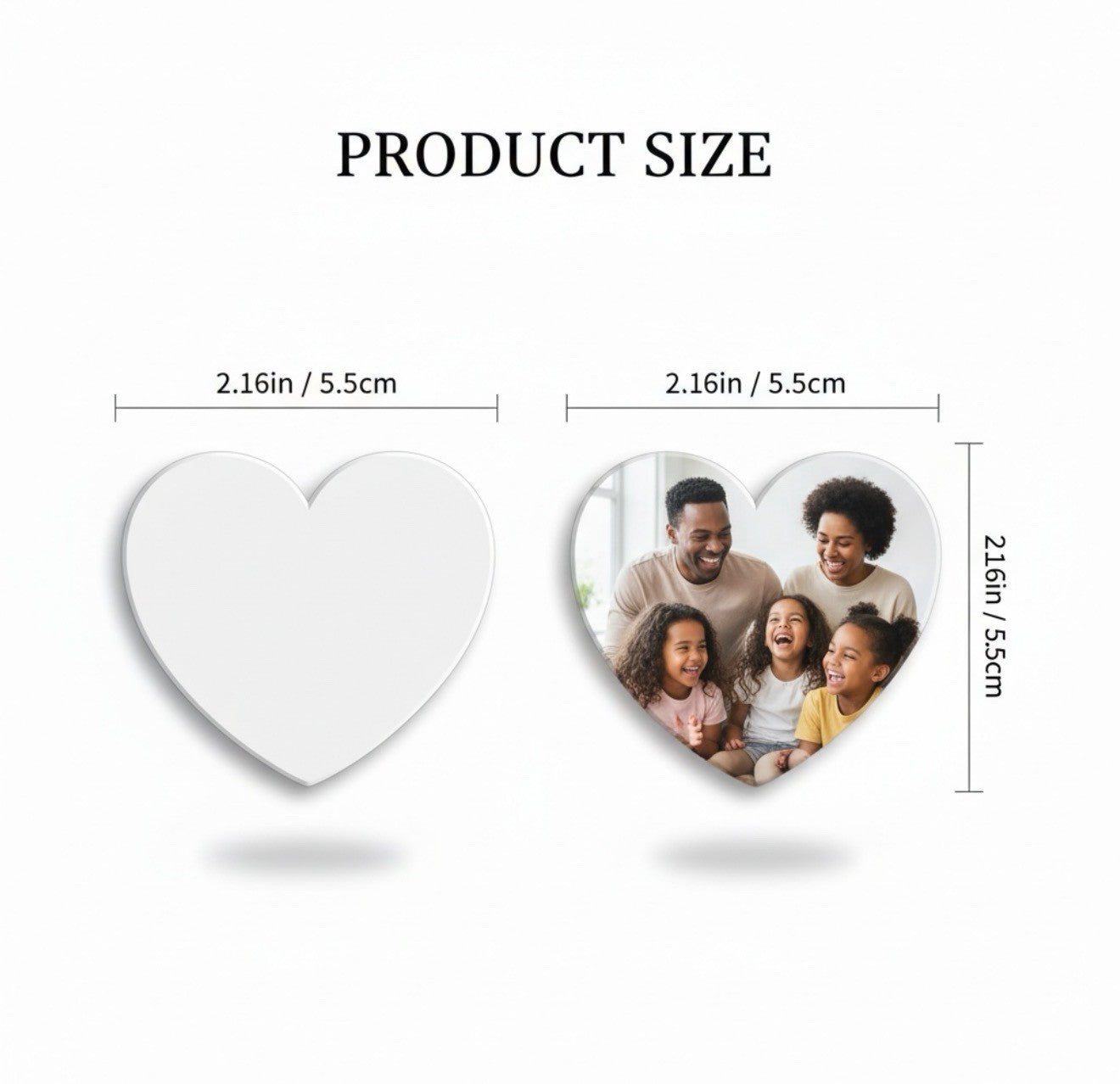 Personalised Heart Fridge Magnet - Custom Photo Gift Keepsake 5.5cm Glossy