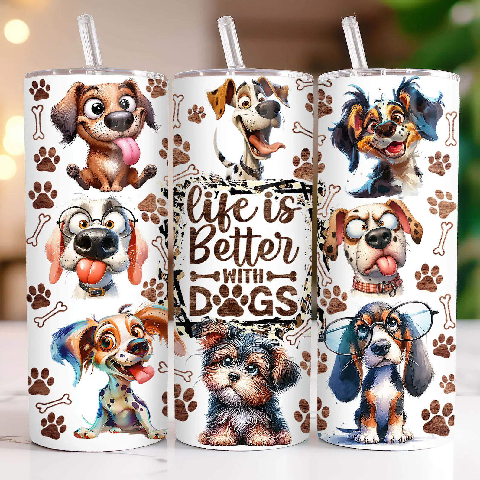 Funny Dog 20oz Travel Mug - Hot or Cold Coffee Flask for Dog Lovers Gift