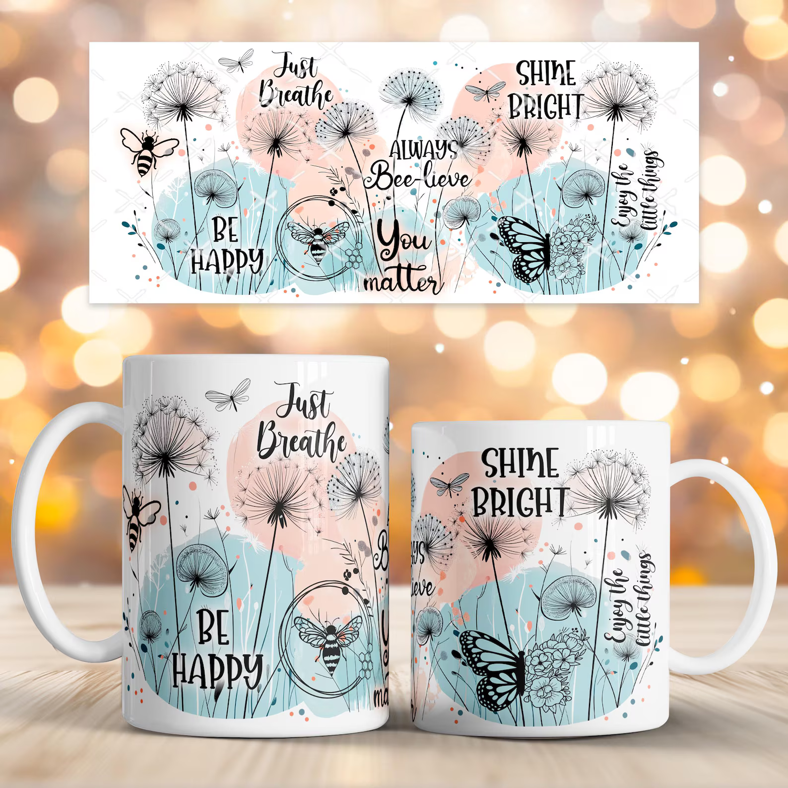 Positive Affirmations Mug - Ceramic Coffee Mug, UK Made, Microwave Safe