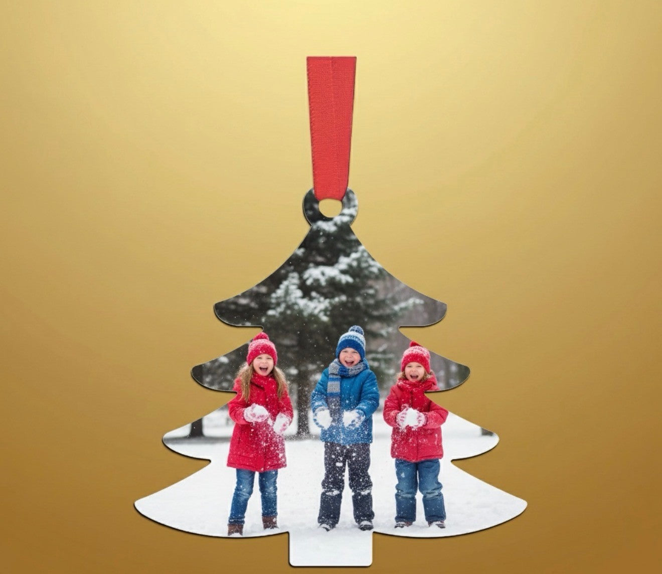 Personalised Aluminium Photo Christmas Ornament - Bauble Keepsake Gift