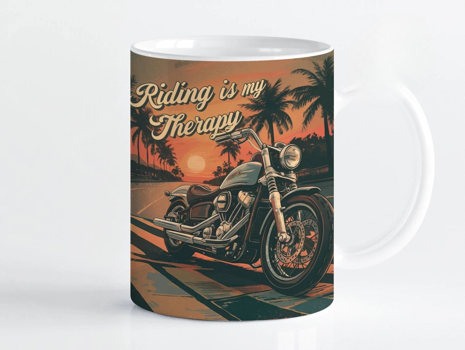 Biker Mug for Motorcycle Lovers - Durable Ceramic Cup Gift for Riders, Fans