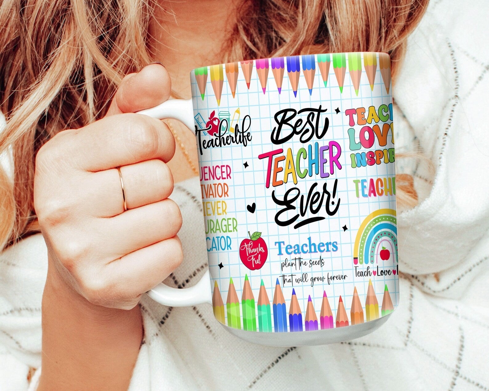 Teacher Mug Novelty Ceramic Gift for Teachers Microwave Safe