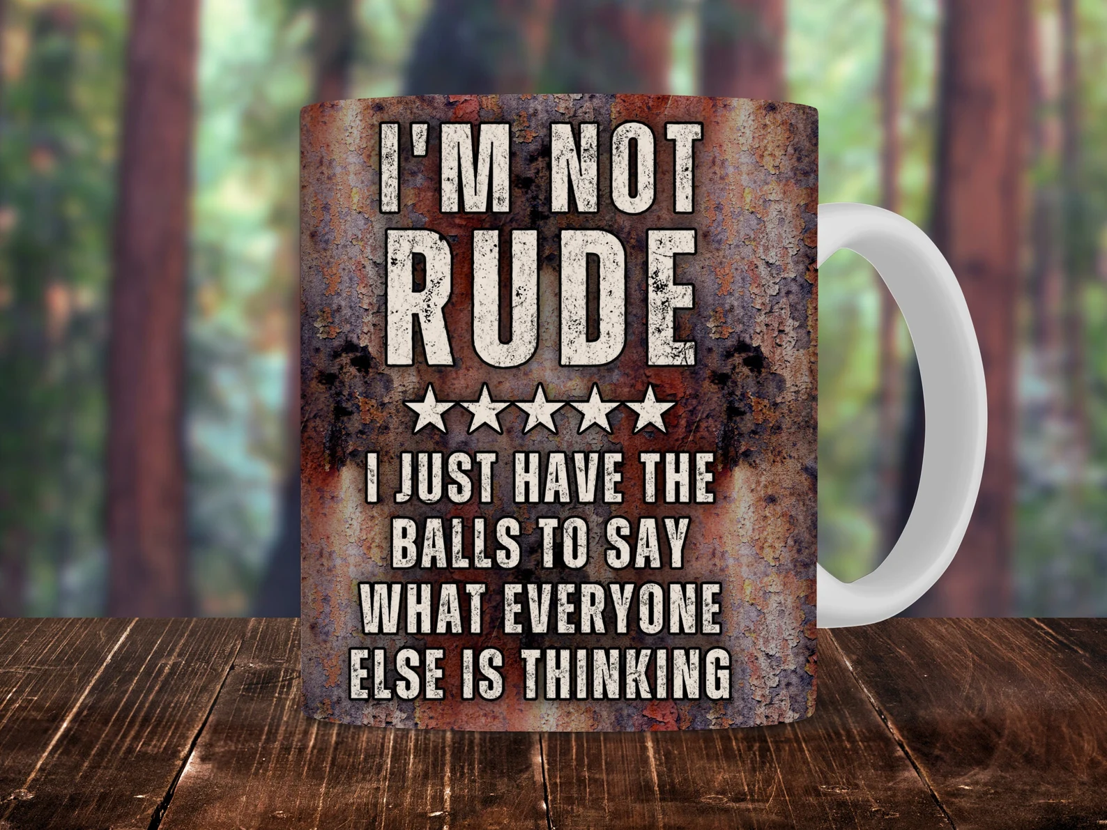 Men's Sarcastic Mug Not Rude Balls To Say Funny Coffee Cup UK Made Gift