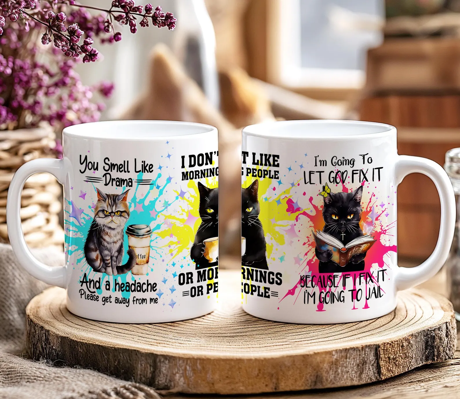Sarcastic Cat Mug - Funny Quote Mug for Cat Lovers, Hilarious Quotes Gift