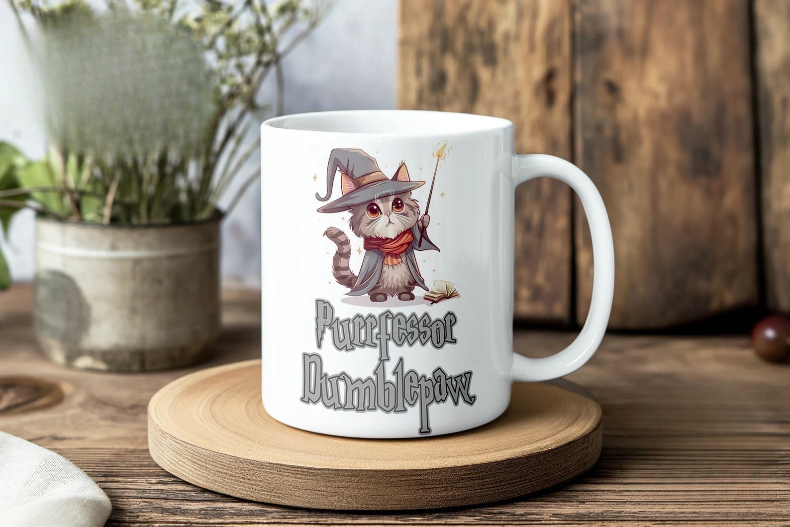 Funny Kitty Potter Mug Purrfessor Dumblepaw